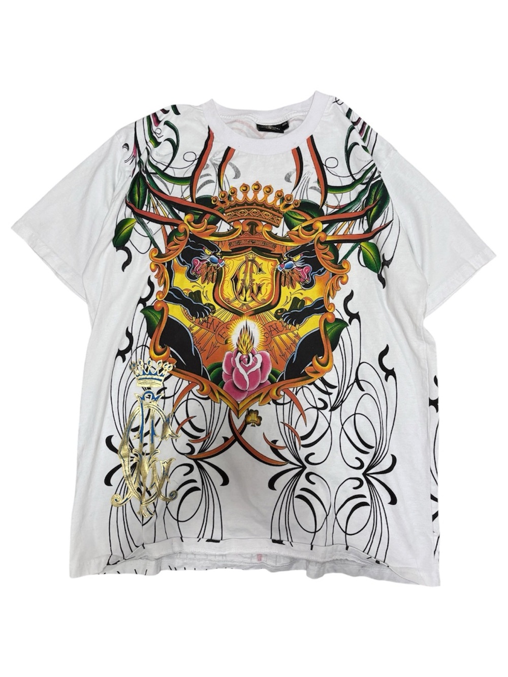 Y2K Christian Audiger AOP White Shirt